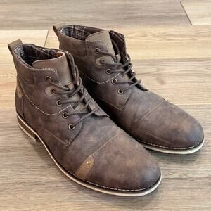 Ferro Aldo Colin Men's 10.5 Chestnut Brown Lace Up Indie Boots MFA-806033 EUC
